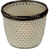Clayre & Eef 6GL3329 Portacandele in vetro bianco Ø 7x6 cm