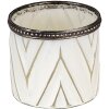 Clayre & Eef 6GL3333 Portacandele in vetro bianco Ø 8x7 cm