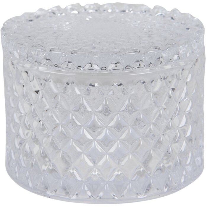 Clayre & Eef 6GL3391 Bonbonnière con coperchio Trasparente Ø 11x8 cm