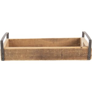 Vassoio decorativo Clayre & Eef (Set di 3) Marrone 35x20x5 - 30x15x5 - 25x10x5 cm