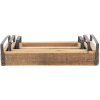 Vassoio decorativo Clayre & Eef (Set di 3) Marrone 35x20x5 - 30x15x5 - 25x10x5 cm