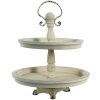 Clayre & Eef 6H2079 Etagere a 2 piani Beige Ø 30x36 cm
