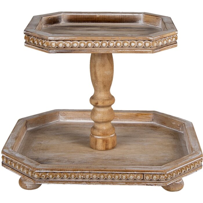 Clayre & Eef 6H2083 Etagere a 2 livelli marrone 38x33x31 cm