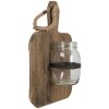 Clayre & Eef 6H2116 Vaso in vetro con supporto marrone 23x13x33 cm