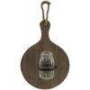 Clayre & Eef 6H2117 Vaso in vetro con supporto marrone 27x13x38 cm