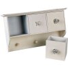 Clayre & Eef 6H2123 Appendiabiti da parete 3 Ganci Bianco 41x12x24 cm