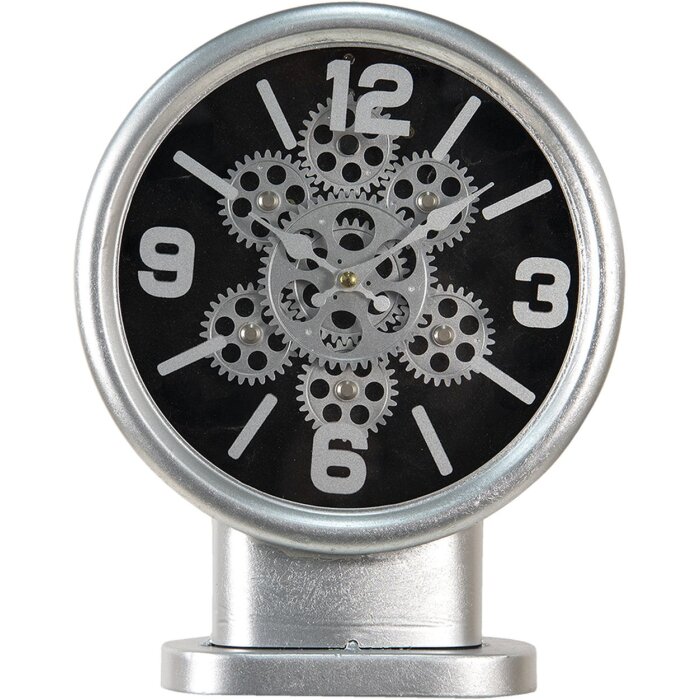 Clayre & Eef 6KL0746 Orologio da tavolo color argento 24x8x30 cm