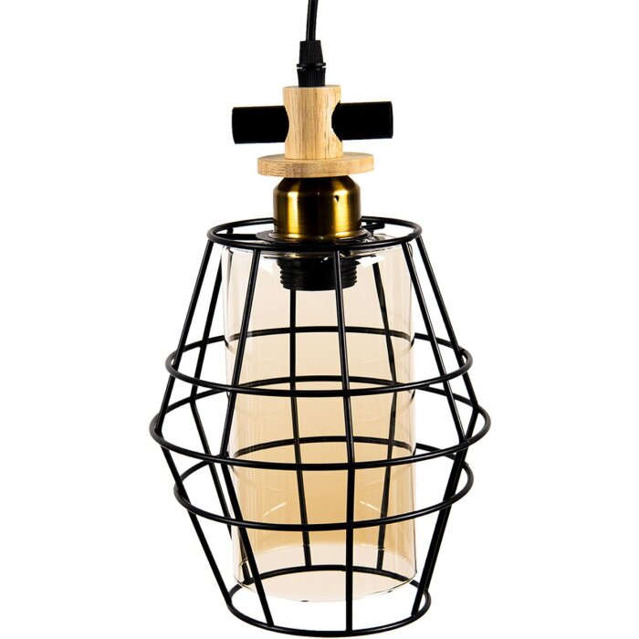 Clayre & Eef 6LMP755 Lampada a sospensione nera 18x18x31 cm E27-max 1x40W