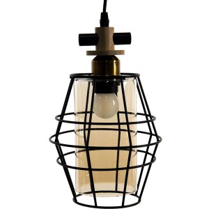 Clayre & Eef 6LMP755 Lampada a sospensione nera 18x18x31 cm E27-max 1x40W