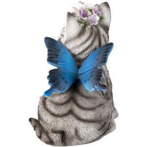 Clayre & Eef 6PR3351 Gatto decorativo bianco, grigio 12x10x15 cm