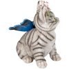 Clayre & Eef 6PR3351 Gatto decorativo bianco, grigio 12x10x15 cm