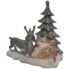 Clayre & Eef 6PR4631 Deco Cat and Dog Grigio, Beige, Bianco 16x10x15 cm LED