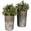 Clayre & Eef 6TE0365L Vaso per fiori da interno grigio Ø 14x23 cm