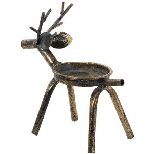 Clayre & Eef 6Y4506 Portacandele Renna color rame 16x8x16 cm