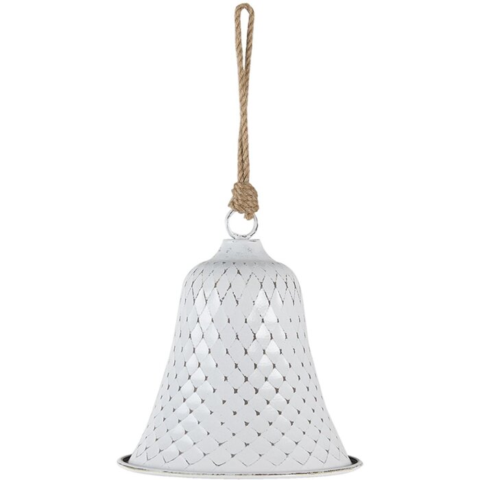 Clayre & Eef 6Y4607 Campanello in ghisa bianco Ø 15x16 cm