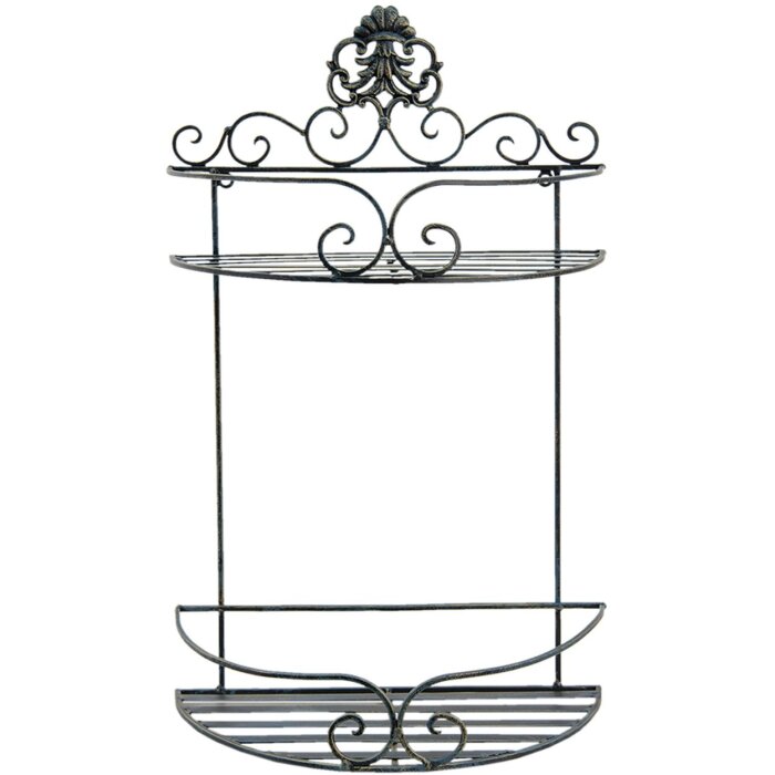 Clayre & Eef 6Y4677 Scaffale a muro 33x16x53 cm Nero