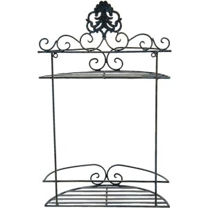 Clayre & Eef 6Y4677 Scaffale a muro 33x16x53 cm Nero