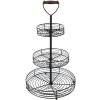 Clayre & Eef 6Y4687 Etagere a 3 piani nero Ø 34x59 cm