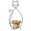 Clayre & Eef 6Y4705 Vaso da fiori per interni Gatto nero 27x16x52 cm