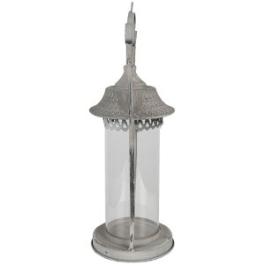 Clayre & Eef 6Y4717 Lanterna grigia Ø 15x44 cm