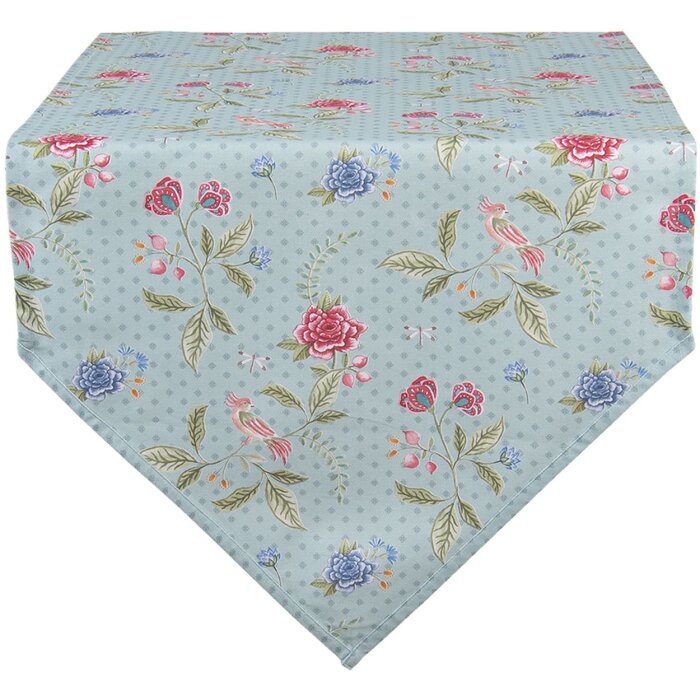 Clayre & Eef BLW65 Runner da tavola blu 50x160 cm