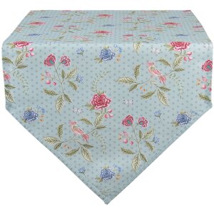 Clayre & Eef BLW65 Runner da tavola blu 50x160 cm