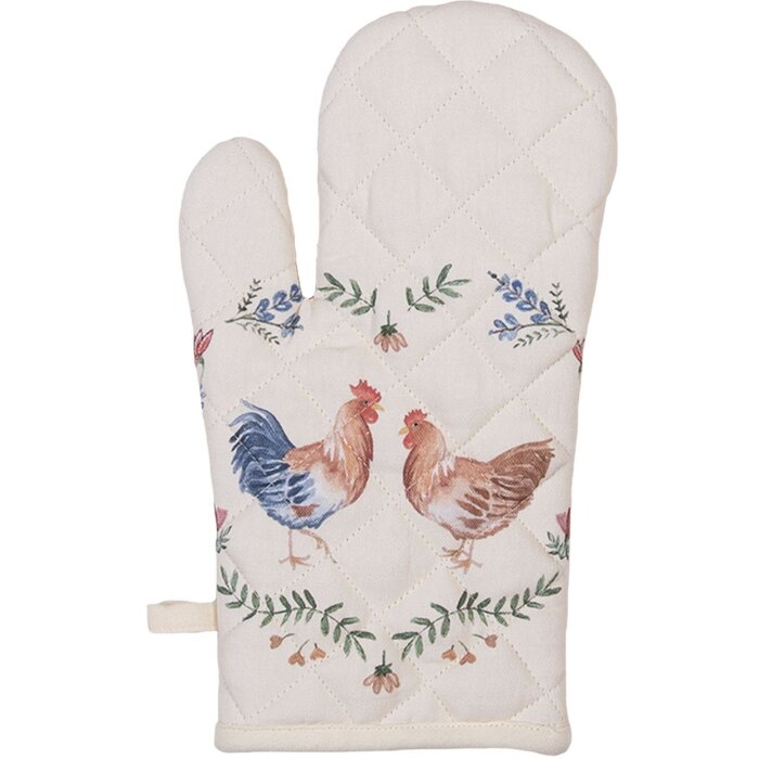 Clayre & Eef CAR44 Guanti da forno beige 18x30 cm