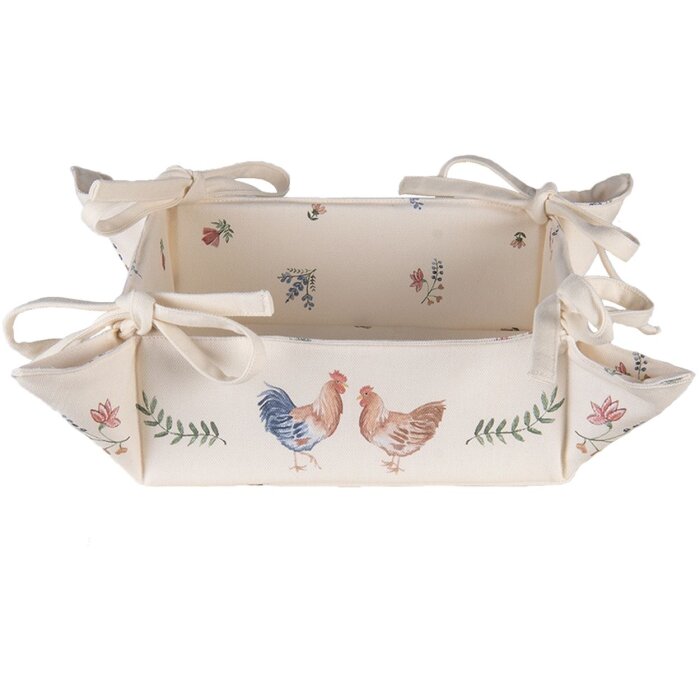 Clayre & Eef CAR47 Cestino per pane beige 35x35x8 cm