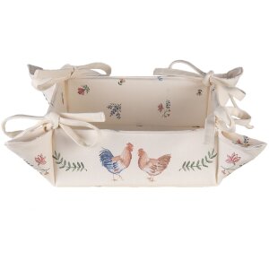 Clayre & Eef CAR47 Cestino per pane beige 35x35x8 cm