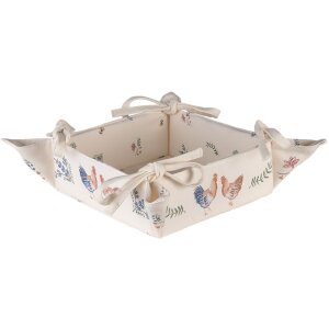 Clayre & Eef CAR47 Cestino per pane beige 35x35x8 cm