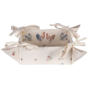 Clayre & Eef CAR47 Cestino per pane beige 35x35x8 cm