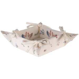 Clayre & Eef CAR47 Cestino per pane beige 35x35x8 cm