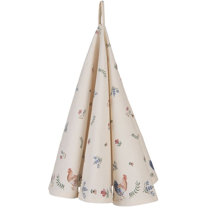 Clayre & Eef CAR48 Asciugamano da tè beige Ø 80 cm