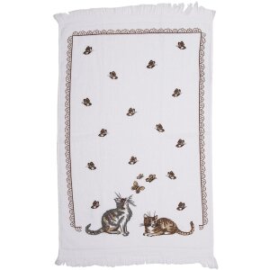 Clayre & Eef CT014 Asciugamano per ospiti bianco...