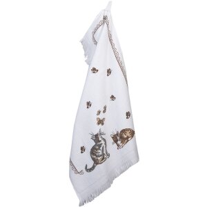 Clayre & Eef CT014 Asciugamano per ospiti bianco 40x66 cm