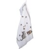 Clayre & Eef CT014 Asciugamano per ospiti bianco 40x66 cm