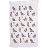 Clayre & Eef CT015 Asciugamano per ospiti bianco 40x66 cm