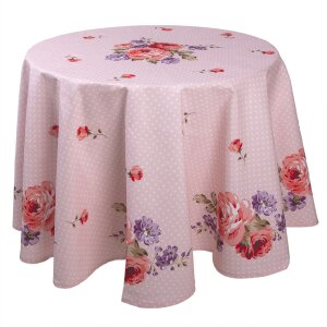 Clayre & Eef DTR07 Tovaglia rotonda rosa, lilla...