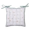 Clayre & Eef FOB29 Cuscino per sedia in schiuma bianco, verde 40x40 cm