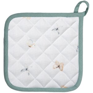 Clayre & Eef FOB45 Portavaso bianco, verde 20x20 cm