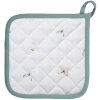Clayre & Eef FOB45 Portavaso bianco, verde 20x20 cm