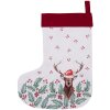 Clayre & Eef HCH203 Calza di Natale Deco Bianco, Rosso 30x1x40 cm