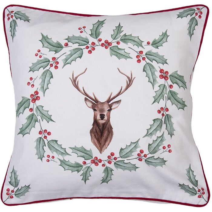 Clayre & Eef HCH21 Copricuscino Bianco, Rosso 40x40 cm