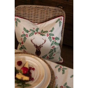 Clayre & Eef HCH21 Copricuscino Bianco, Rosso 40x40 cm