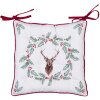 Clayre & Eef HCH29 Cuscino per sedia in schiuma bianco, rosso 40x40 cm