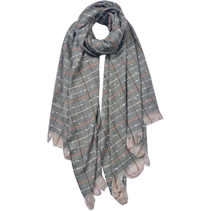 Clayre & Eef JZSC0608GR Sciarpa invernale donna verde 70x190 cm