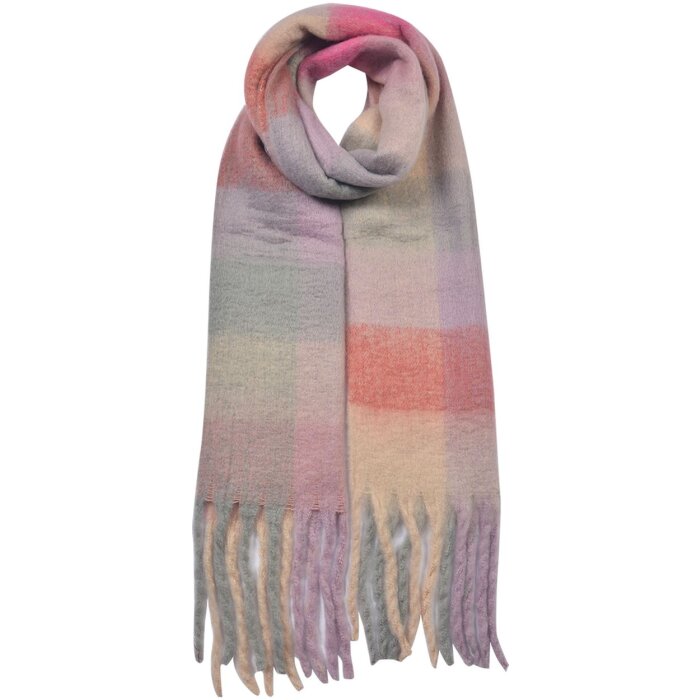 Clayre & Eef JZSC0615P Sciarpa invernale donna rosa 35x210 cm