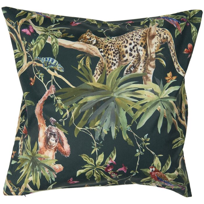 Clayre & Eef KT021.279 Copricuscino Verde, Nero 45x45 cm