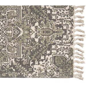 Clayre & Eef KT080.060L Tappeto Grigio, Verde 140x200 cm