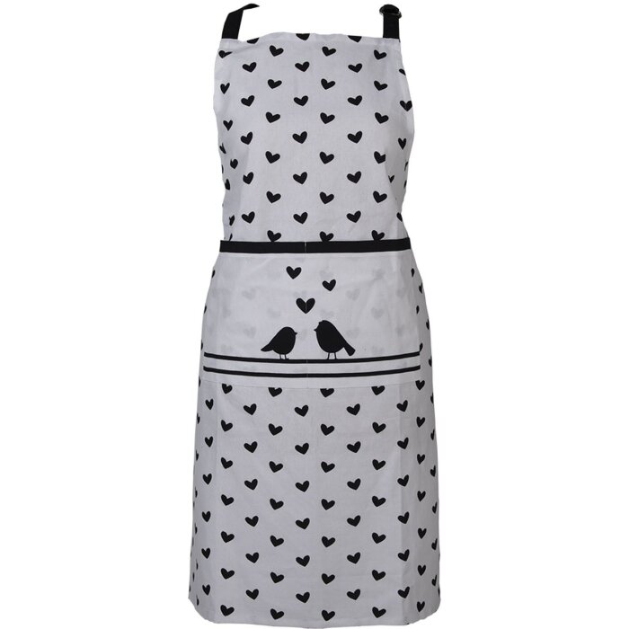 Clayre & Eef LBS41 Grembiule da cucina bianco, nero 70x85 cm